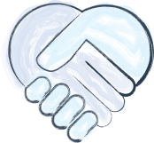 Opal Cremation Services hand-drawn shaking hands in heart shape icon