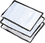 Opal Cremation Services hand-drawn stack of paperwork icon