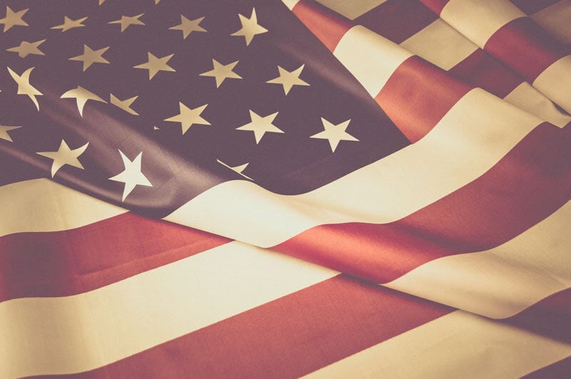 american flag used for memorial service for US military veteran