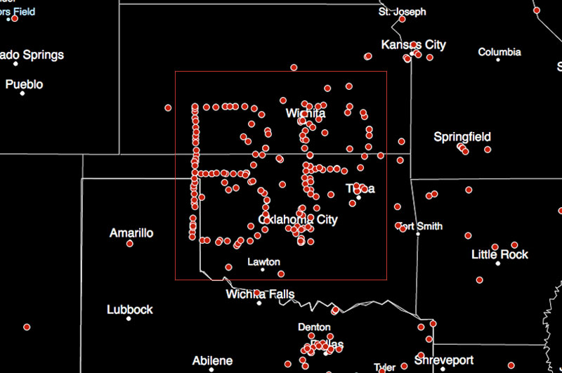 celebrity tribute to actor Bill Paxton, gps coordinates in tornado alley