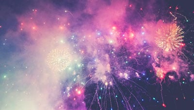 fireworks at a memorial service