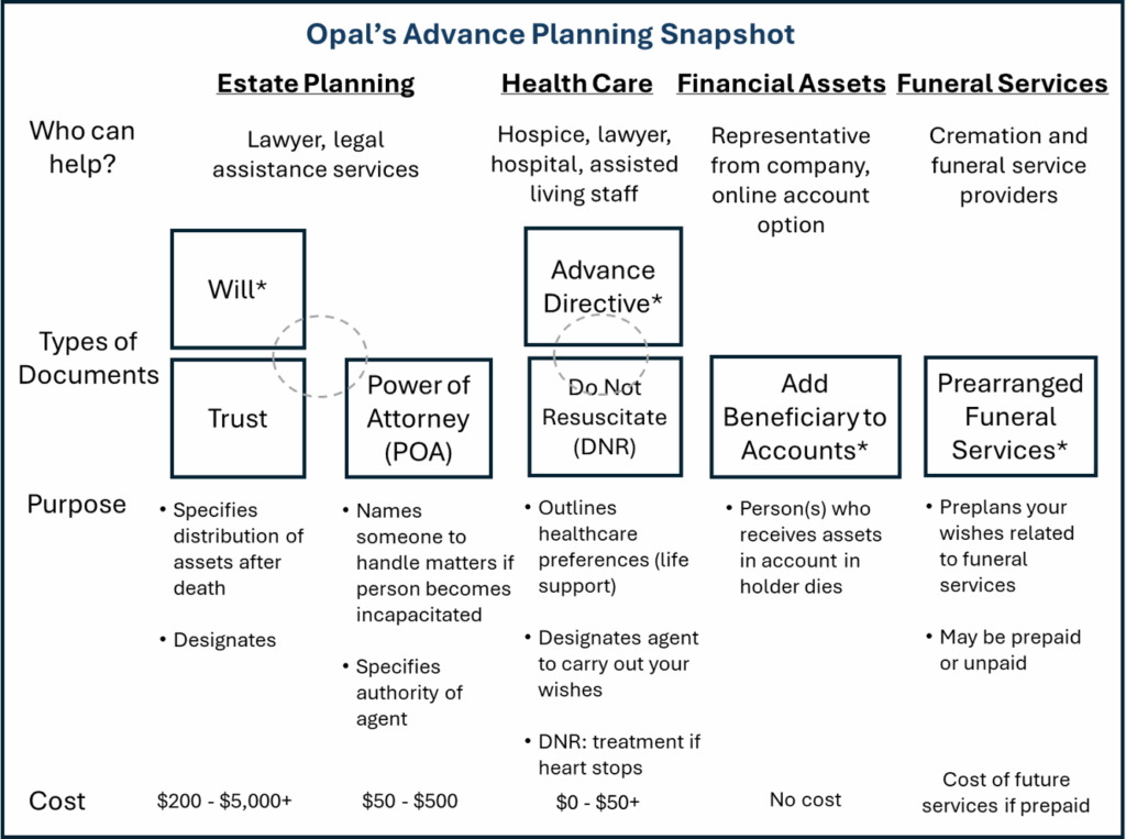 Summary of Advance Planning Options