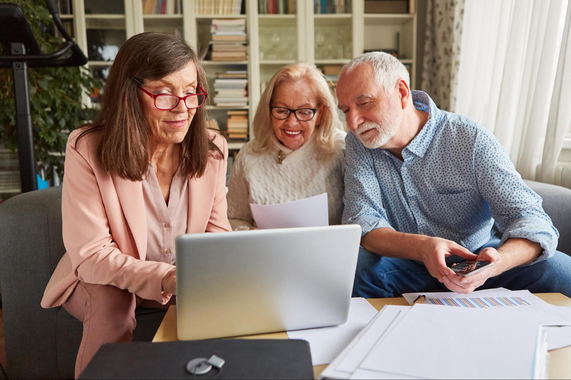A preneed agent in Los Angeles assisting a couple to complete their prearrangements for cremation services