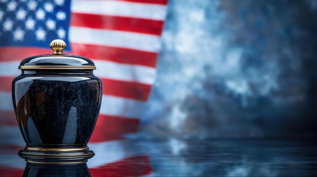 Graphic symbolizing direct cremation for veterans