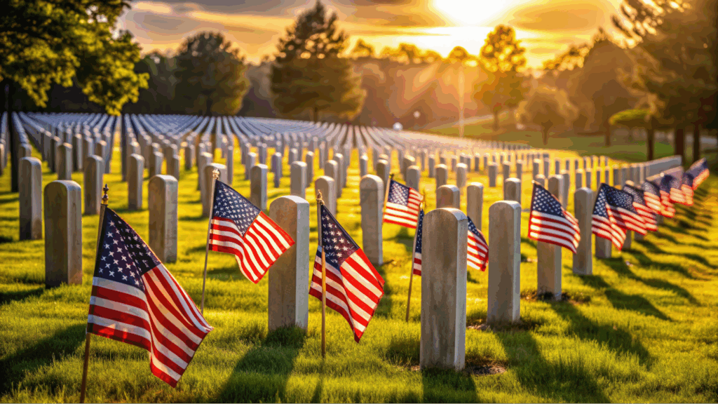 Military Southern California graveyard with markers for buried and cremated survivors