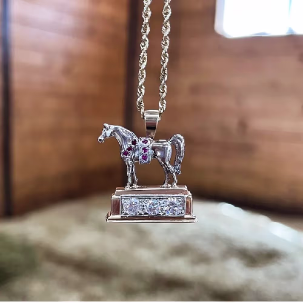 A pendant made by Eterneva with cremation diamonds
